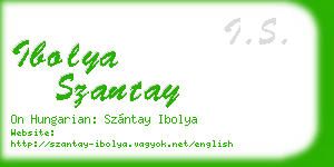 ibolya szantay business card